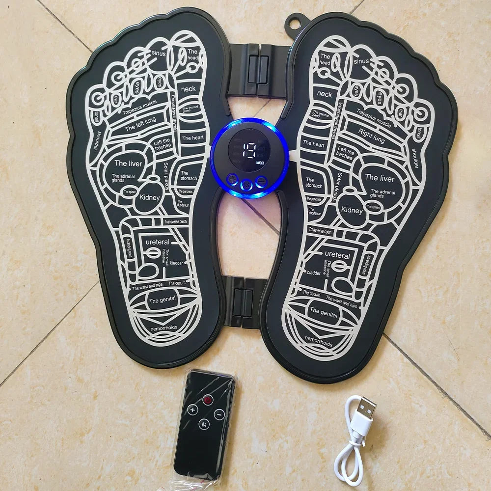 EMS Electric Foot Massager Pad – 8 Modes & 19 Levels EMS Foot Massager Qst with remote