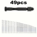 Ergonomic Aluminum Hand Drill Kit – Keyless Chuck & Alloy Bits Hand Drill Kit Qme 49PCS