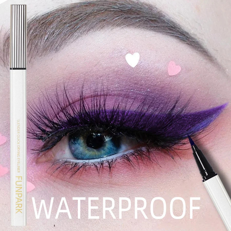 Purple Fine Liquid Eyeliner – Waterproof Long-Lasting Eye Pen Liquid Eyeliner Pen Qme 08