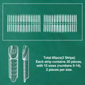 Nailpop French Dual Forms | 60pcs 15 Sizes Reusable Nail Tips Nail Extension Forms Qme Space-60pcs OPP bag