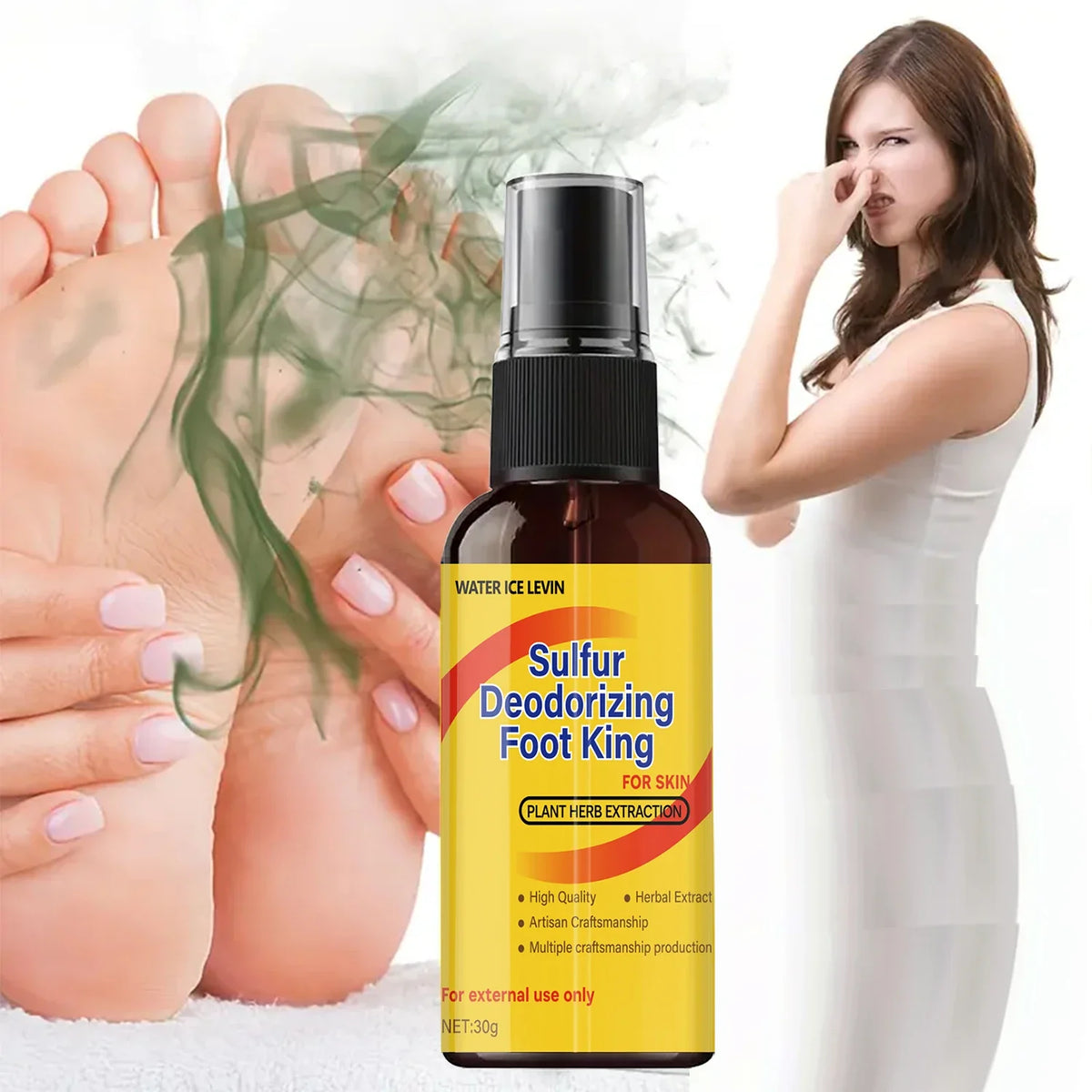 Sulfur Herbal Foot Deodorizing Spray – Odor Control & Moisture Foot Deodorizing Spray Qme