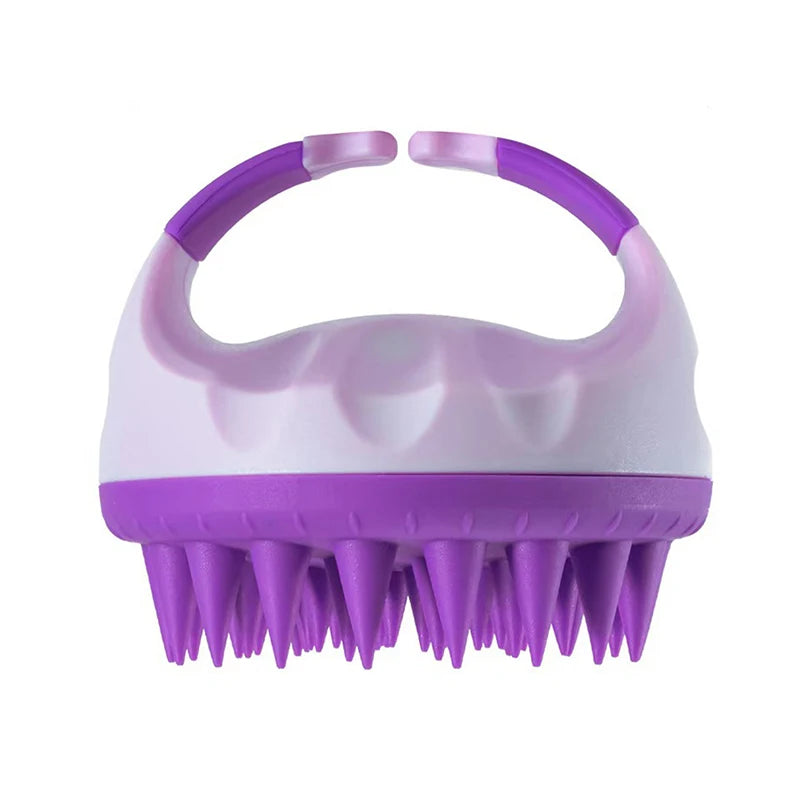 Silicone Scalp Massager Shampoo Brush – Hair Washing Comb Scalp Massager Brush Qst 9CM purple