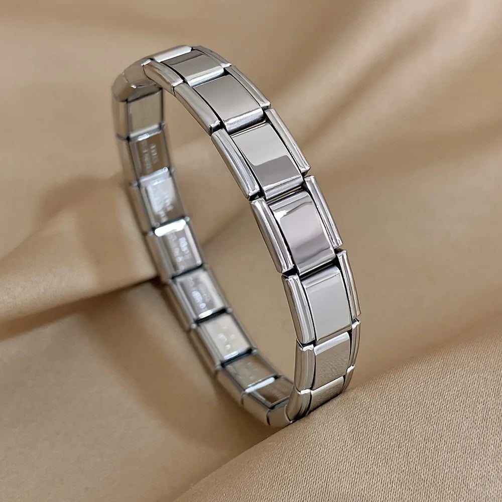 Stretchable Square Italian Stainless Steel Bracelet | 5 Colors Stainless Steel Bracelet Qme