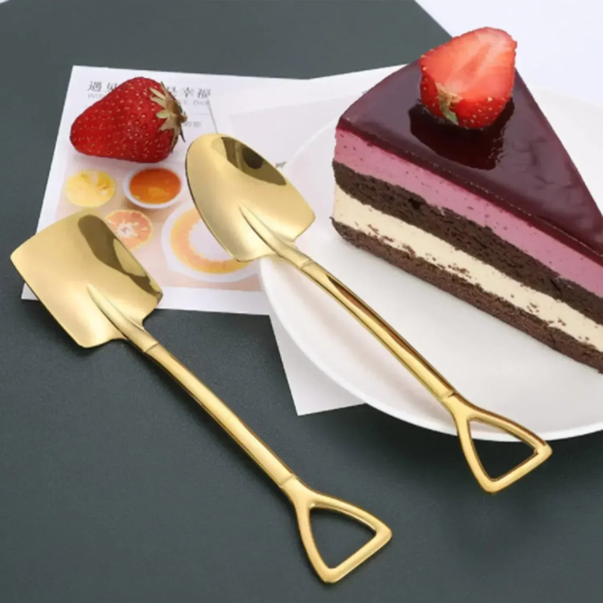 Stainless Steel Ice Cream Dessert Spoon Set – 5 Colors, 4 Pcs Dessert Spoon Set Qme