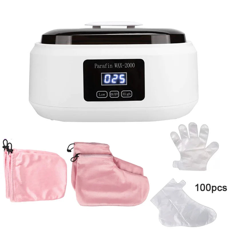 Paraffin Wax Bath Warmer 2L – Hand & Foot Spa Moisturizing Kit Paraffin Wax Warmer Qst Wax Heater Set EU Plug