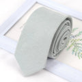 Men's Skinny Grey Cotton Necktie – Handmade Slim 6cm Tie Skinny Necktie Qme GRAY
