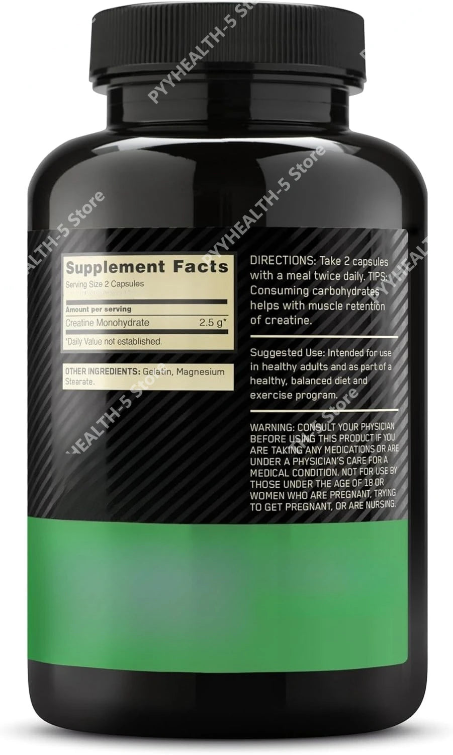 Creatine Monohydrate 60 Capsules – Non-GMO Gluten-Free Creatine Supplement Qst
