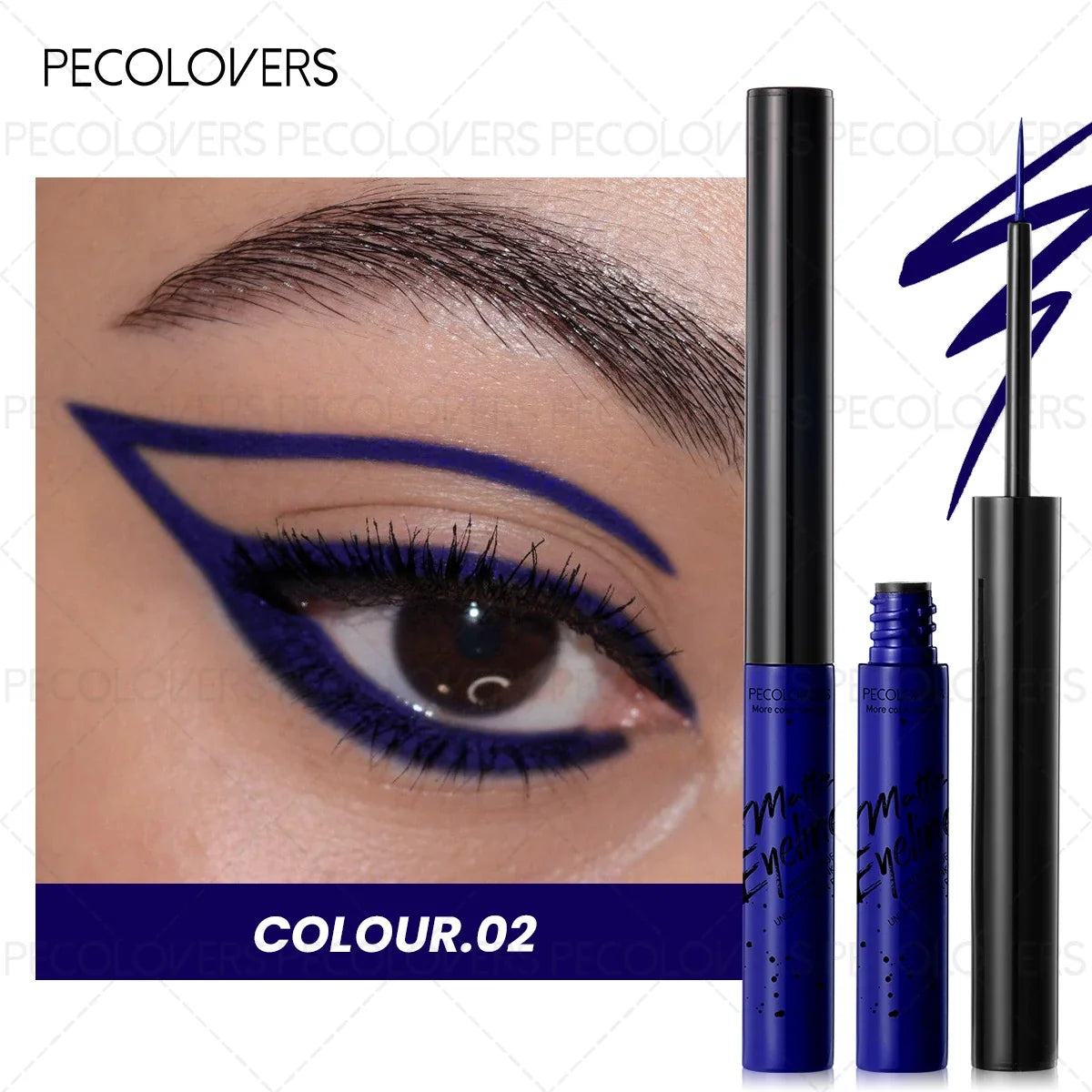 Qme Colored Matte Dip Liquid Eyeliner | Klein Blue & More Liquid Eyeliner Qme 02