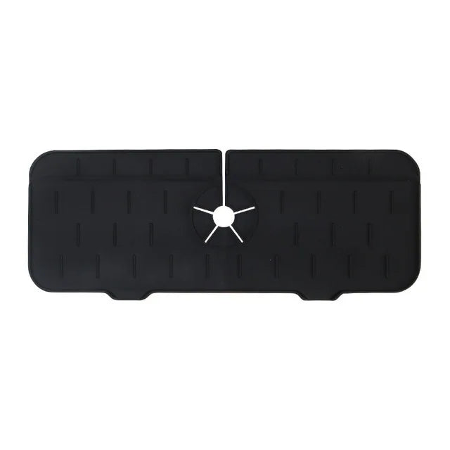 Silicone Sink Splash Guard & Faucet Absorbent Mat | 4 Colors Sink Splash Guard Qme black