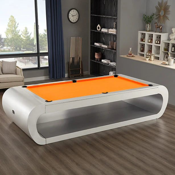 3-in-1 Solid Wood Pool Table 7ft 8ft 9ft | Marble Slate Luxury Billiard Pool Table Qst Orange