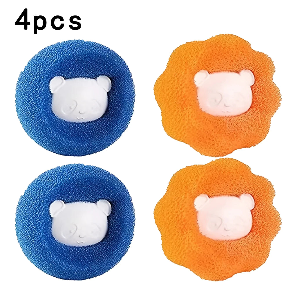 4-Pack Sponge Laundry Balls – Reusable Washing Machine Cleaner Laundry Balls Qme MULTI