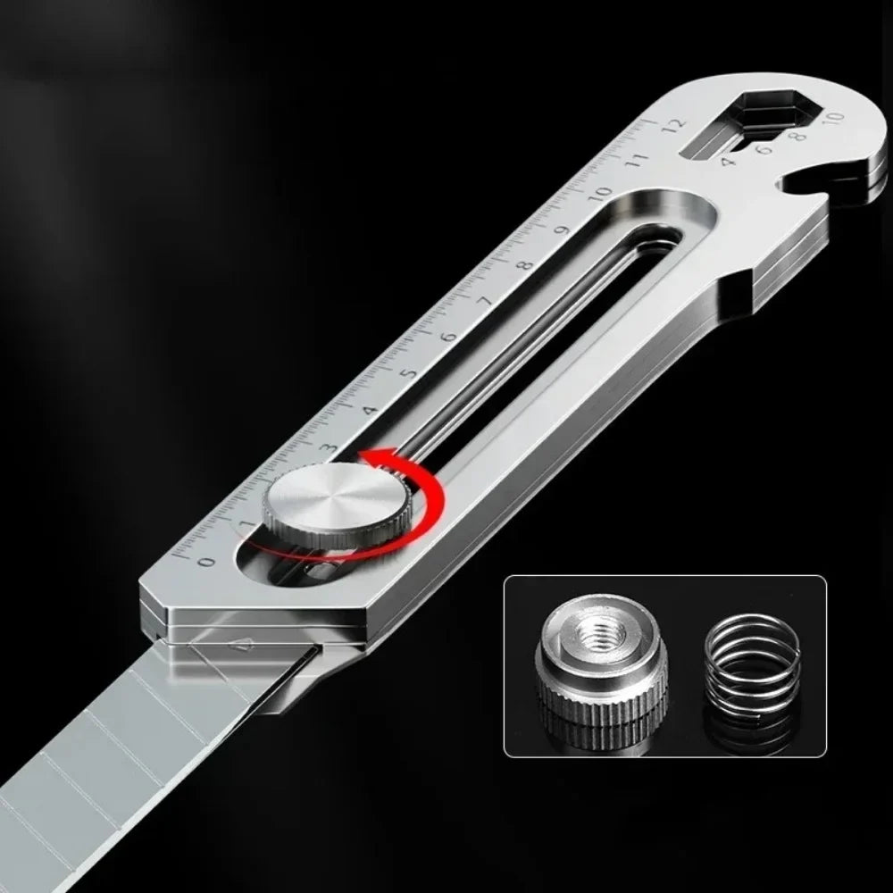 6-in-1 Retractable Utility Knife | Stainless Steel Box Cutter Retractable Utility Knife Qme