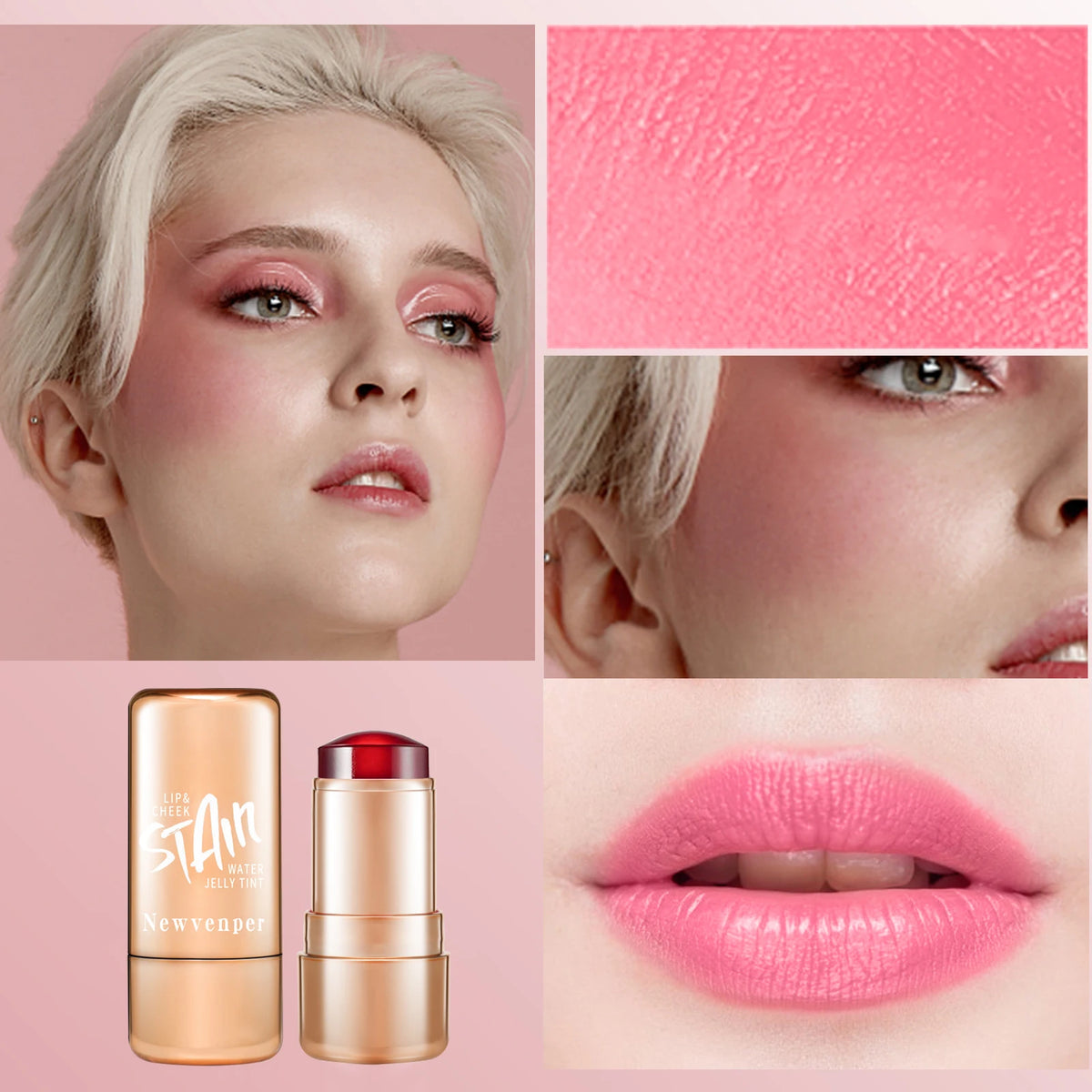 NEWVENPER Water Jelly Tint Blush Stick – Face & Lips Blush Tint Stick Qst