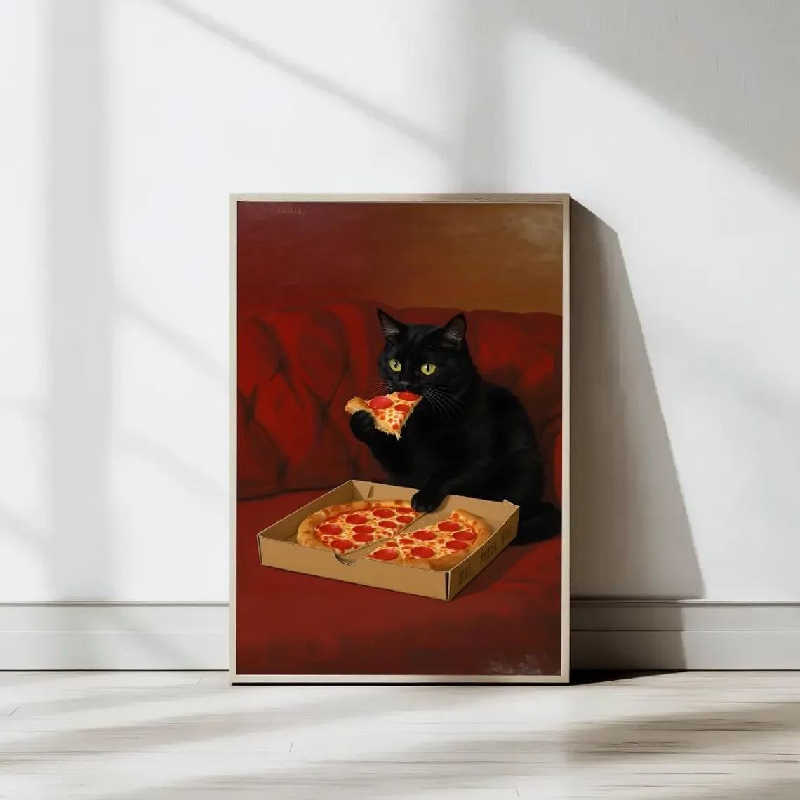 Black Cat Canvas Wall Art – Funny Kitchen & Home Decor Print Canvas Wall Art Qst TR261072-3 30x40cm Unframed