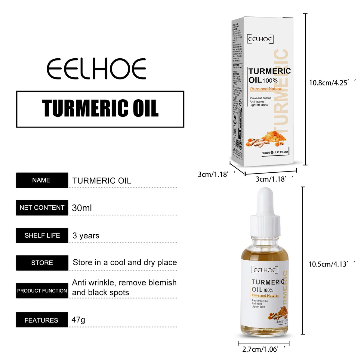 Eelhoe Turmeric Brightening Face Serum – Dark Spot & Tone Brightening Face Serum Qst