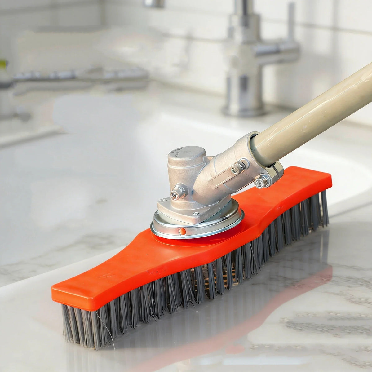 Lawn Mower Cleaning Brush – Adjustable Handle & Nylon Bristles Garden Cleaning Brush Qme