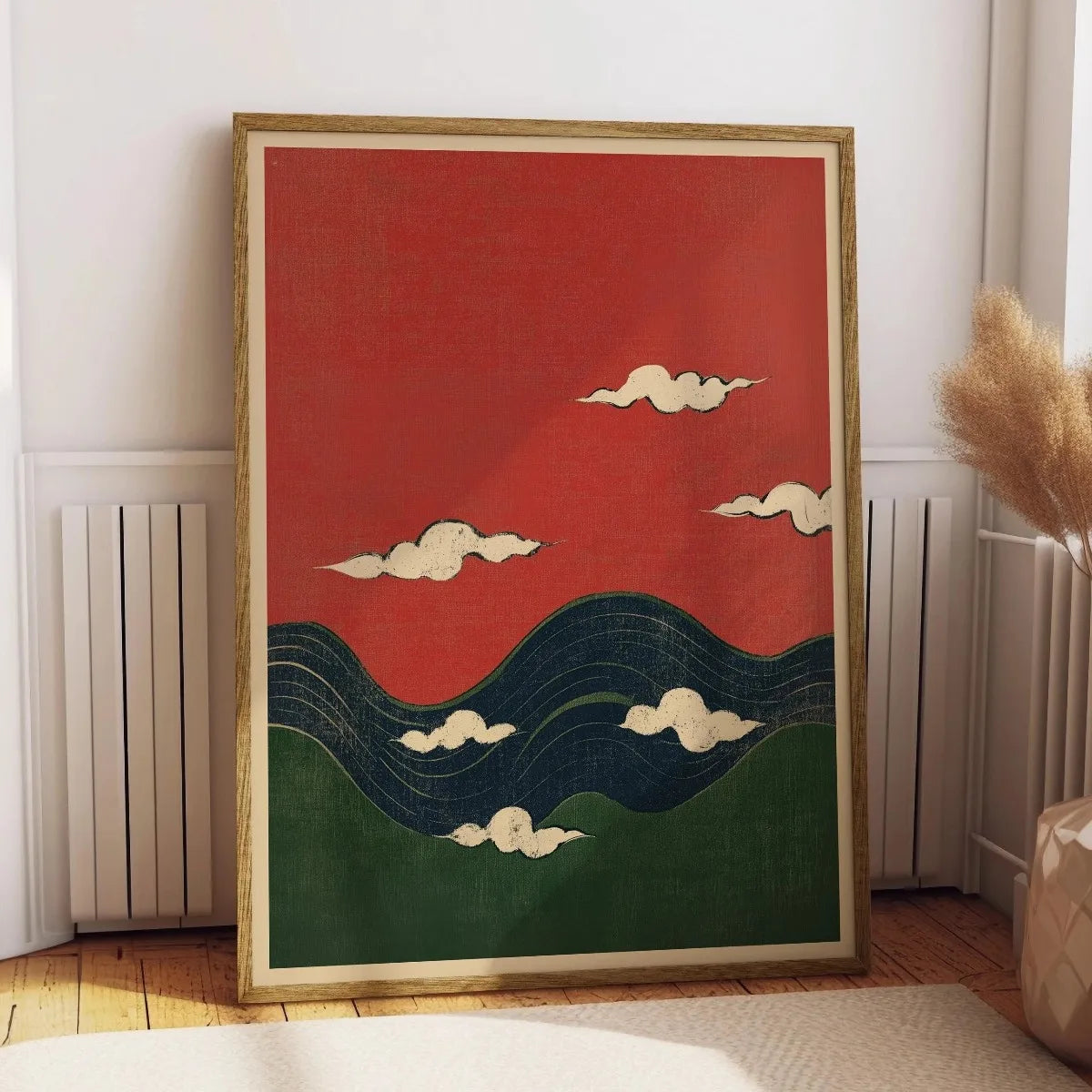 Japanese Retro Bonsai Canvas Print | Ukiyo-e Botanical Wall Art
