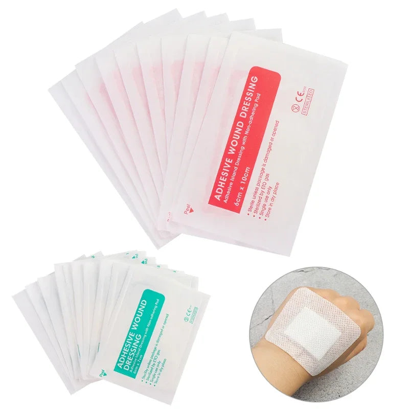 Breathable Self-Adhesive Wound Dressing Bandage 6x10cm 100pc Adhesive Wound Dressing Qme 100pcs