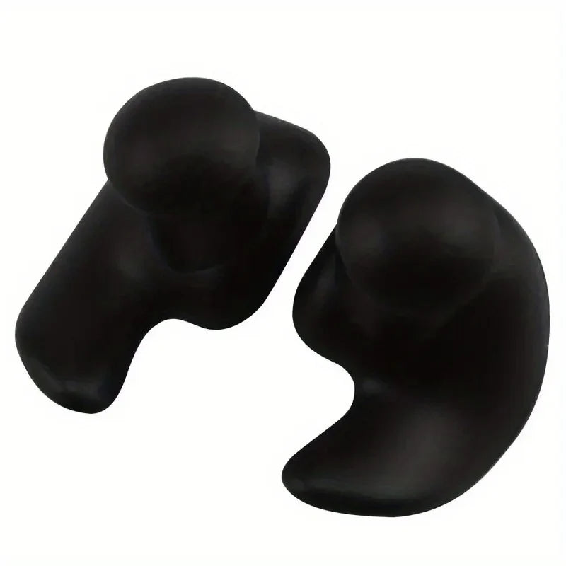 Waterproof Silicone Swimming Earplugs – 1 Pair, 4 Colors Swimming Earplugs Qme Black