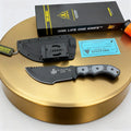 TOPS Tracker Fixed Blade Knife – 1095 Carbon Steel & G10 Fixed Blade Knife Qst black