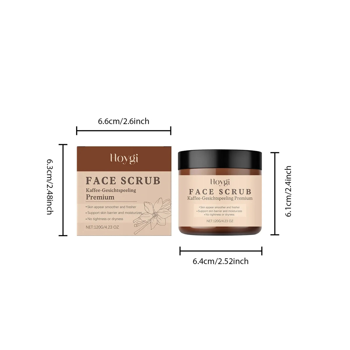 Vanilla Coffee Facial Scrub – Deep Cleansing Oil Control Facial Scrub Qme 120g Boxed