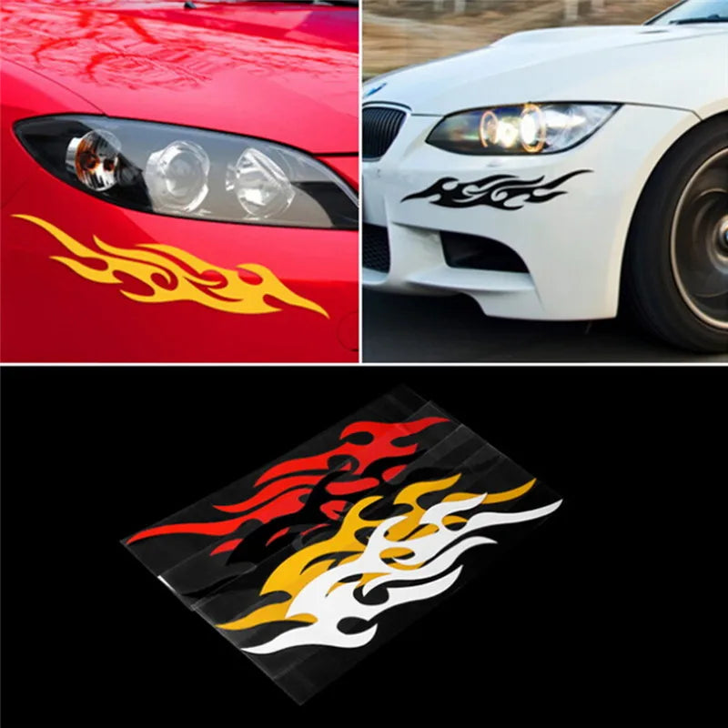 Flame Car Decals for Bumpers, Hoods & Mirrors – 6 Colors Automotive Decals Qme