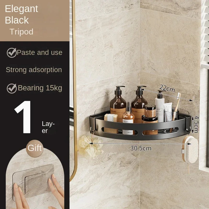 Triangle Corner Shower Shelf – No-Drill Wall Mounted Caddy Corner Shower Shelf Qme 1PCS