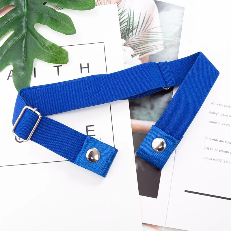 Women's Buckle-Free Elastic Invisible Belt – 29 Colors Elastic Invisible Belt Qme ROYAL BLUE 60-95cm China Mainland