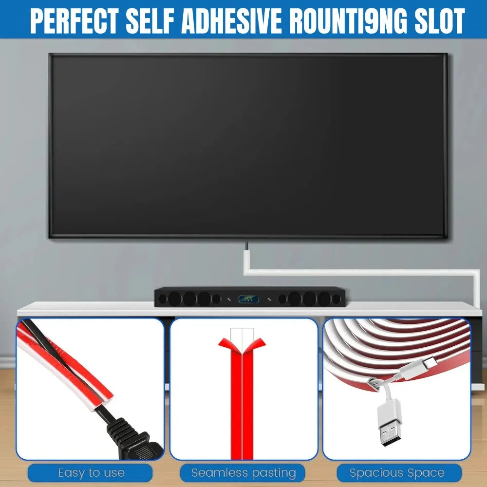 Self-Adhesive Floor Cable Cover PVC Cord Protector 1–3m Floor Cable Cover Qme
