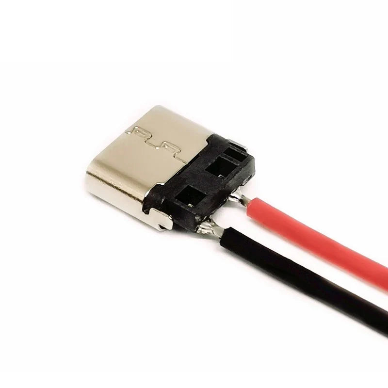 USB Type-C 2-Pin Female Welding Wire Connector Cable – 5pcs USB-C Connector Qme