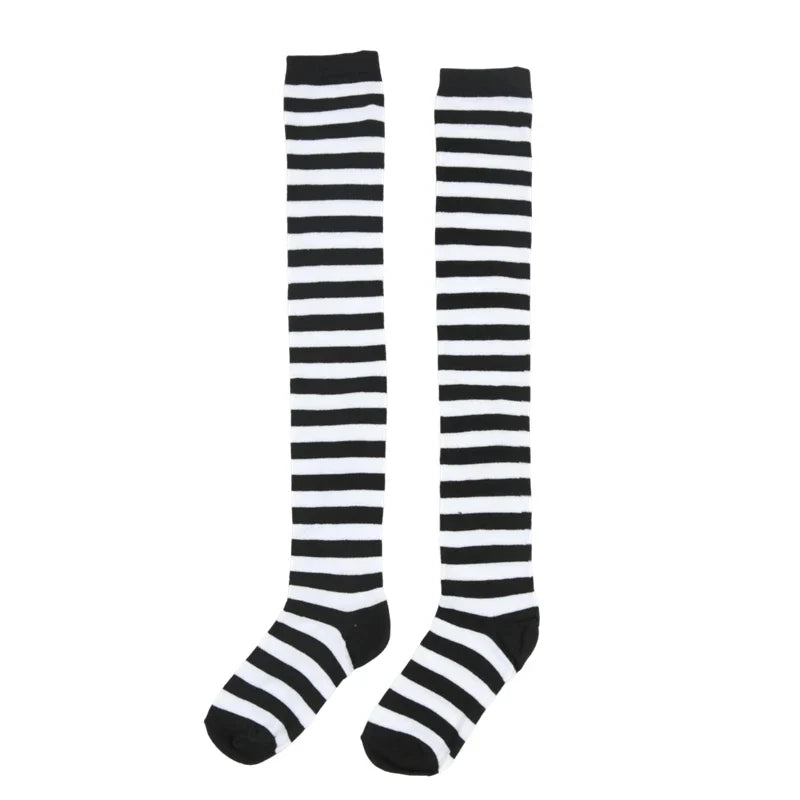 Women's Striped Over-the-Knee Long Socks – 18 Colors Over-the-Knee Socks Qme A6 One Size