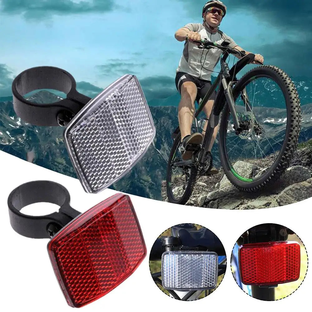 Bike Front & Rear Reflector Set with Mounting Bracket Bicycle Reflector Set Qme