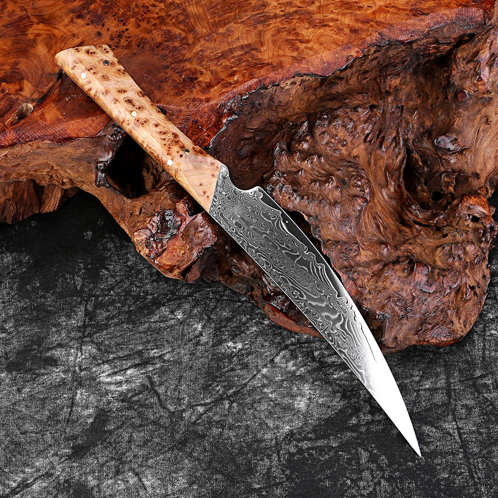 XITUO Damascus Steel Japanese Utility Knife – Pakkawood Kitchen Utility Knife Qst