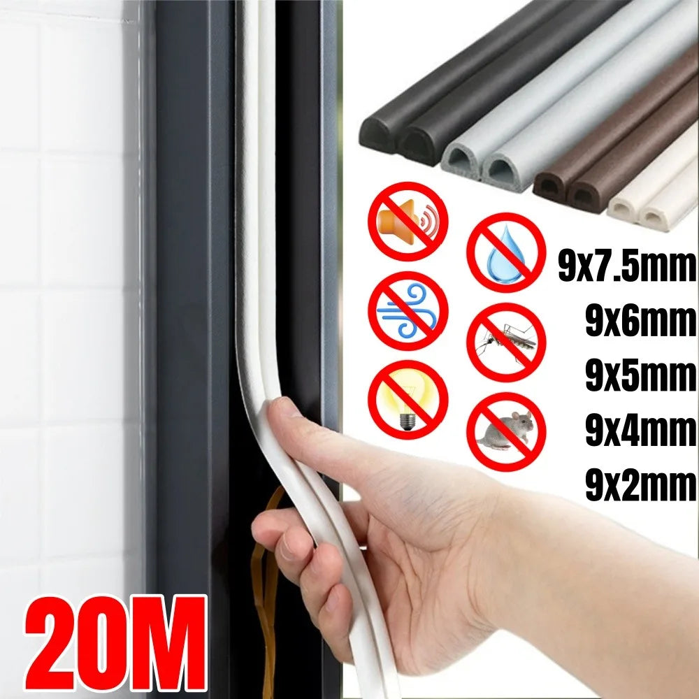 D-Type Door & Window Sealing Strip – Acoustic Foam, 2m Door Weatherstrip Seal Qme
