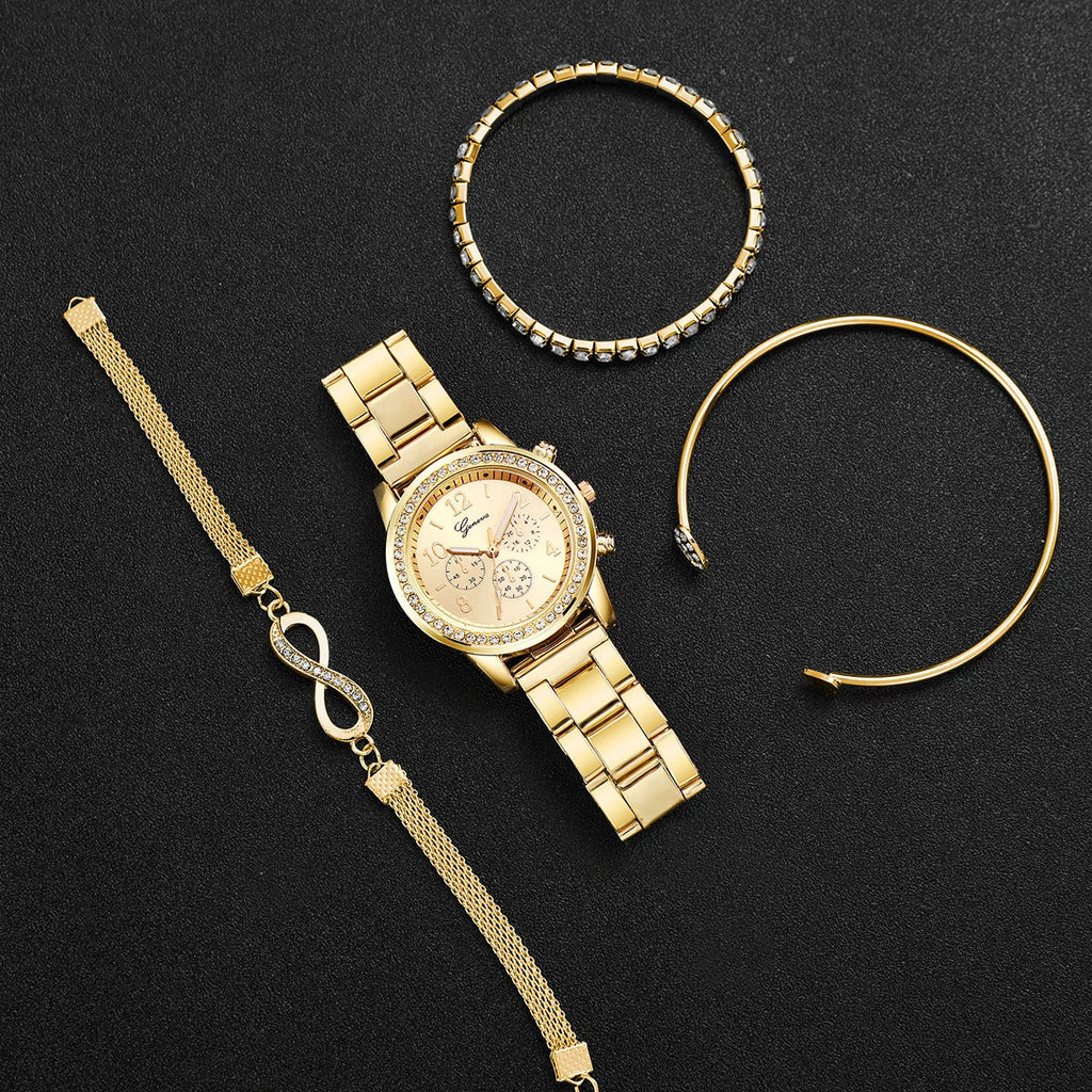 Ladies' Diamond Steel Band Fashion Watch | Quartz, 2 Colors Ladies Fashion Watch Qme