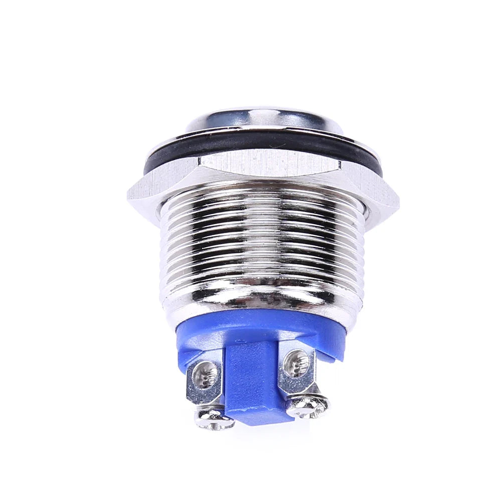 12V Waterproof Metal Push Button Switch – Silver Stainless Push Button Switch Qme