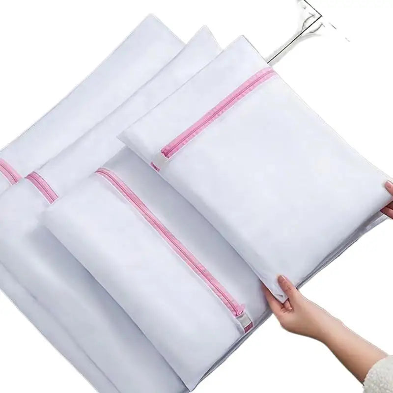 3-Piece Mesh Zippered Laundry Bags – Small, Medium & Large Mesh Laundry Bags Qst