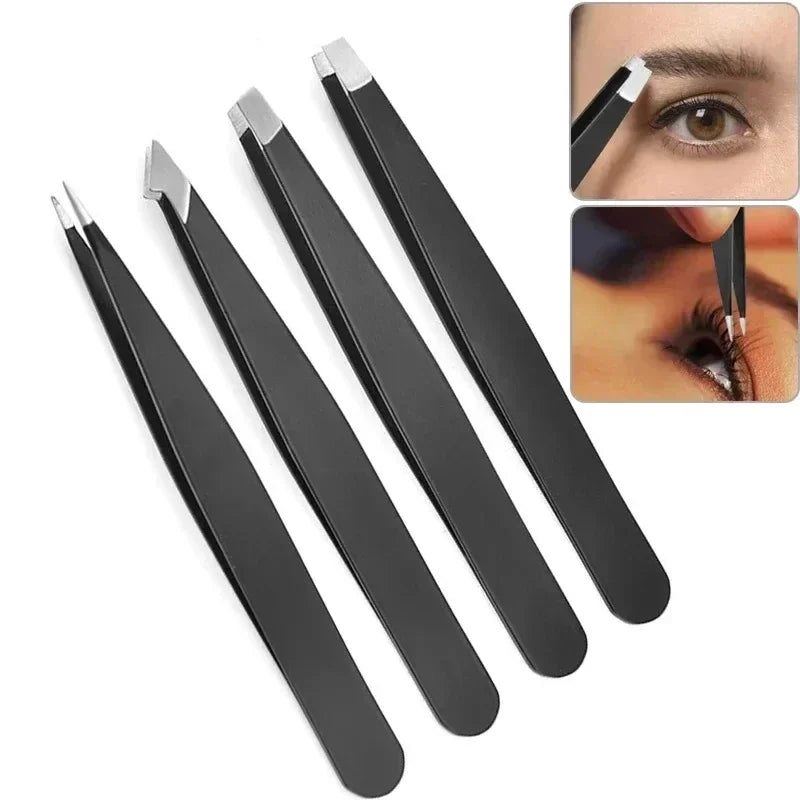 Professional Eyebrow Tweezers – Stainless Steel Makeup Tool Eyebrow Tweezers Qme