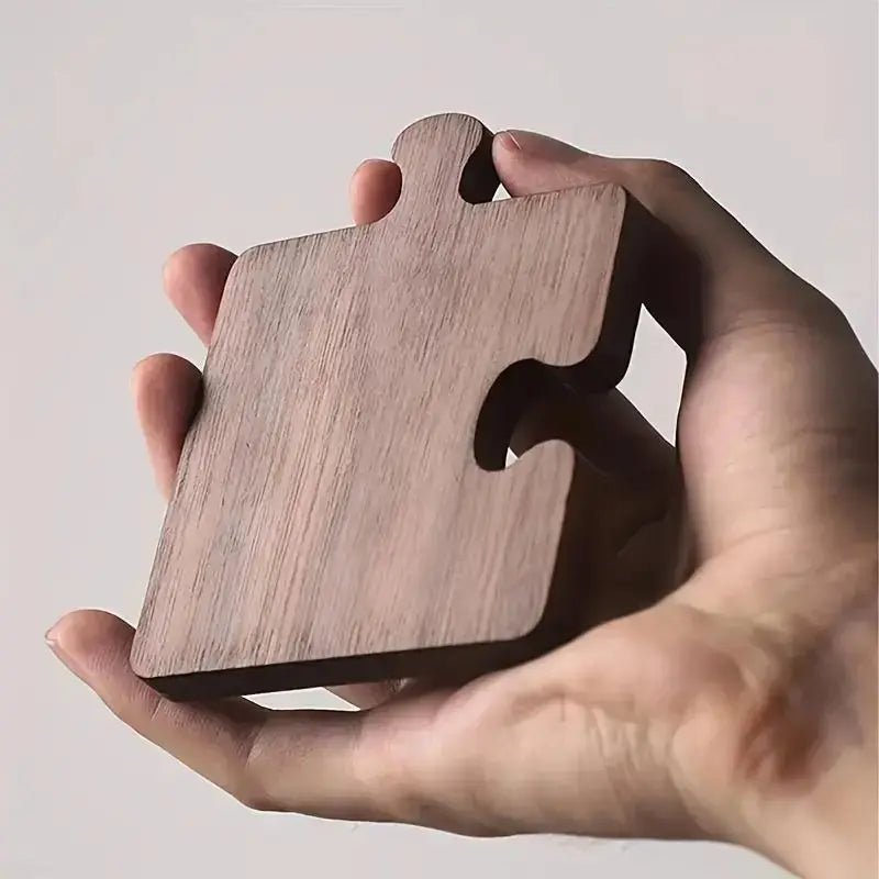 Vintage Wooden Puzzle Coasters – Heat Resistant Table Mats Wooden Coaster Set Qme