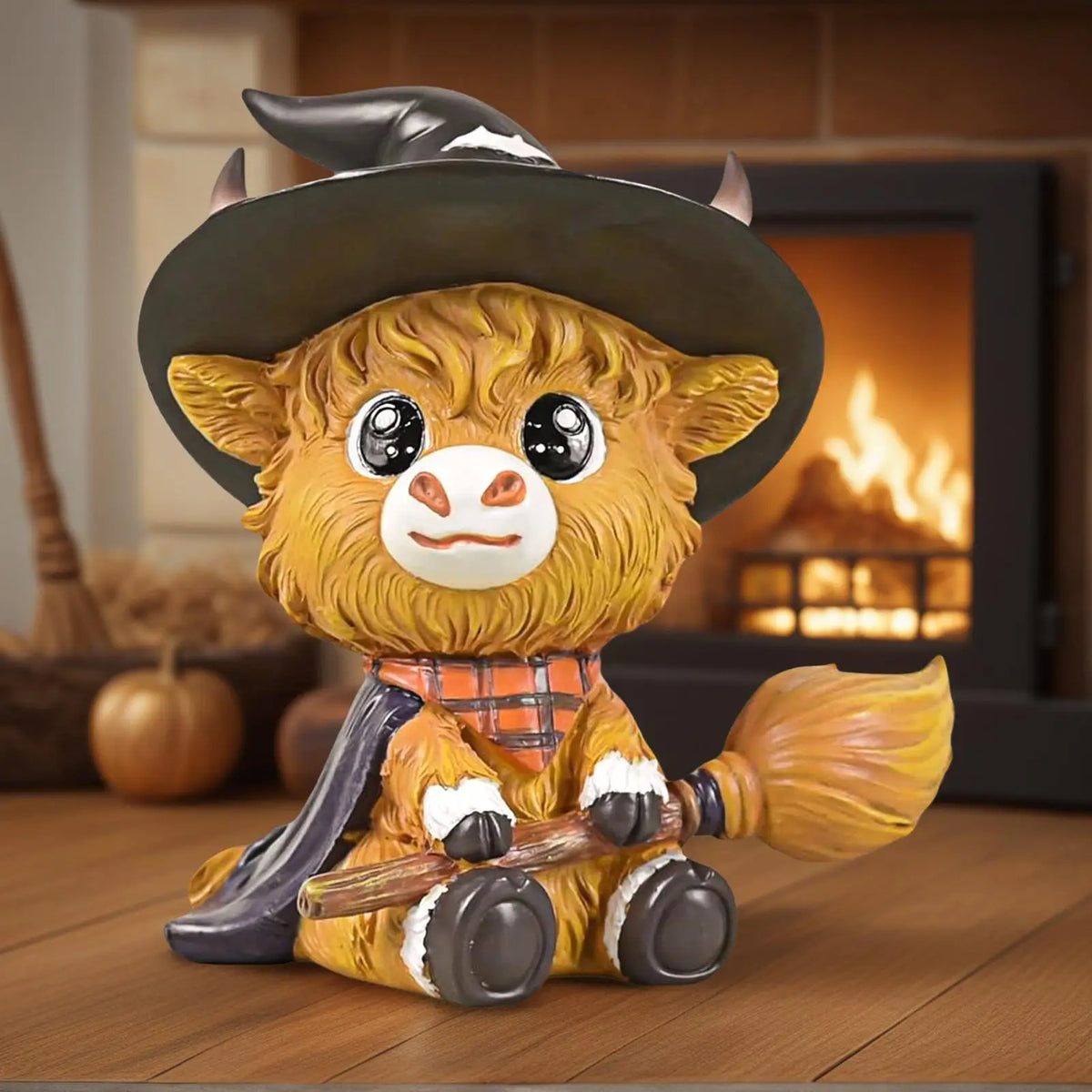 Halloween Highland Cow Gnome Resin Figurine | Festive Decor Halloween Resin Figurine Qme