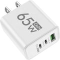 65W GaN USB-C Fast Charger EU/US Plug – Quick Charge 3.0 USB-C Wall Charger Qst US White Plug