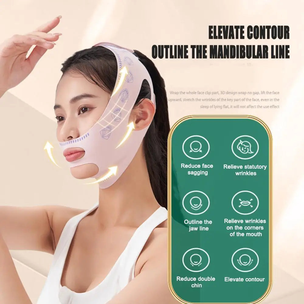 V Line Chin Up Sculpting Sleep Mask – Jawline Contouring Face Sculpting Mask Qme