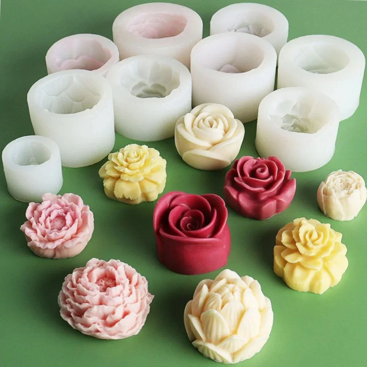 Lotus Flower Silicone Mold for Candles, Soap & Resin Silicone Craft Mold Qme