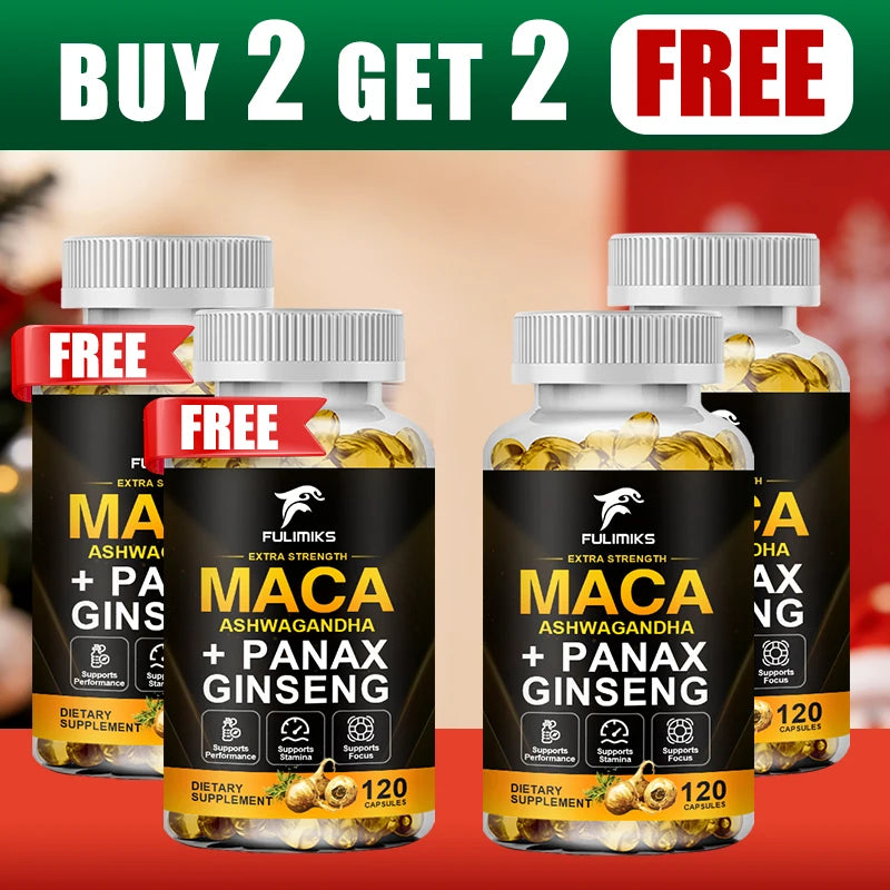 Maca & Ashwagandha Capsules – Stamina, Balance & Wellness Herbal Supplement Capsules Qst