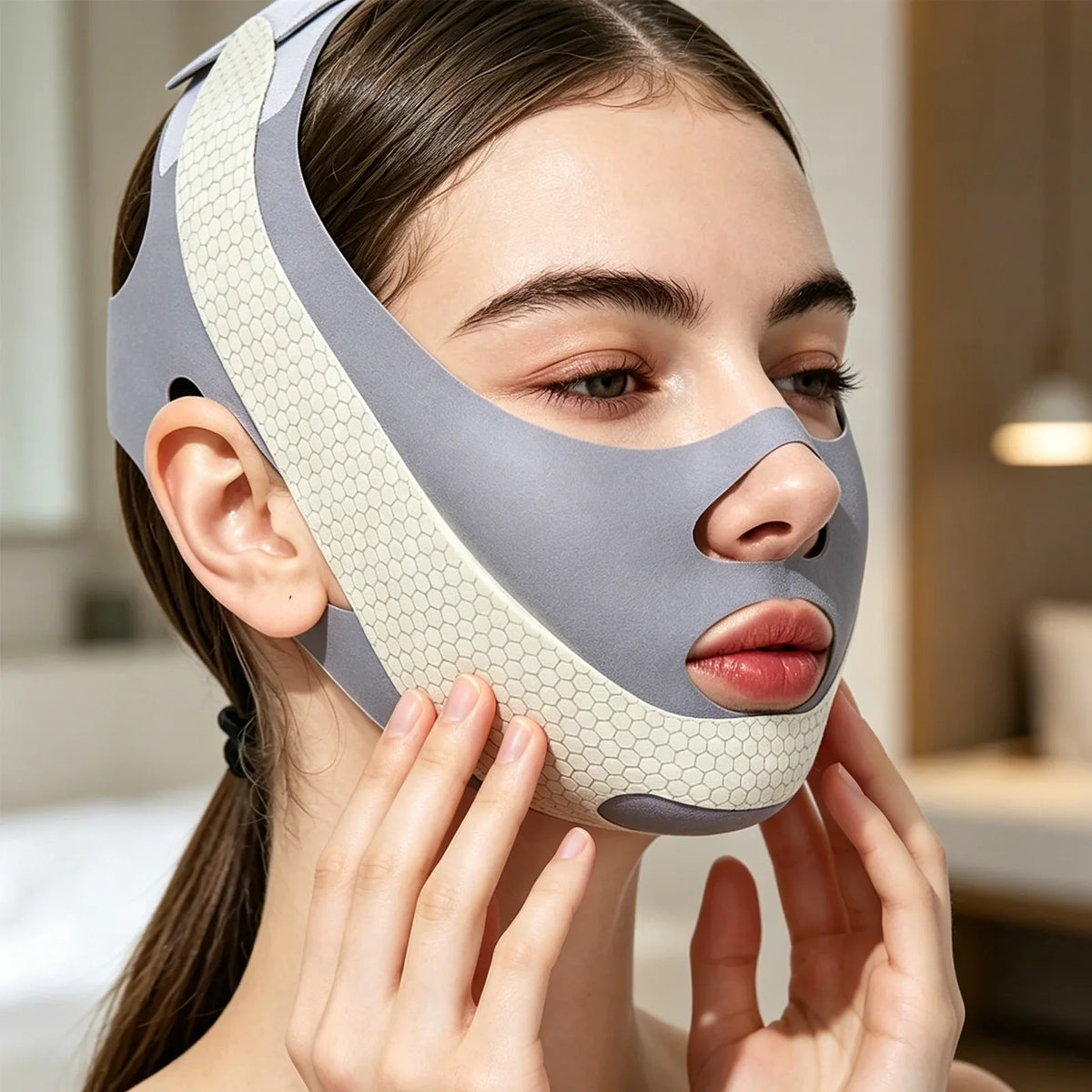 V-Shape Face Lifting Chin Strap – Firming & Shaping Bandage Face Lifting Bandage Qme