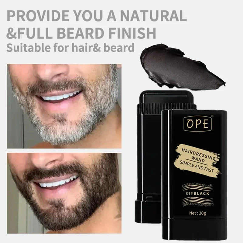 2-in-1 Beard Filler Powder & Styling Brush – Washable Dye Beard Filler Powder Qme