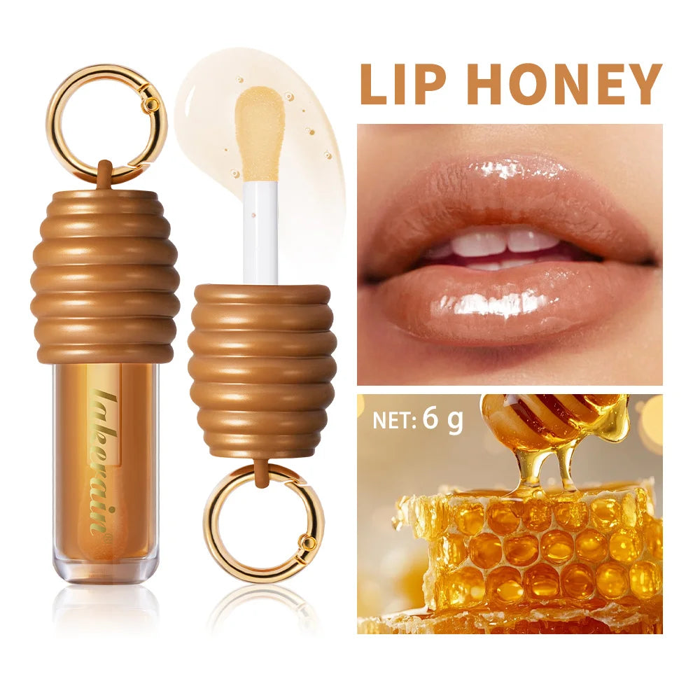 Lakerain Brazilian Honey Lip Gloss – Moisturizing & Plumping Lip Gloss Qst