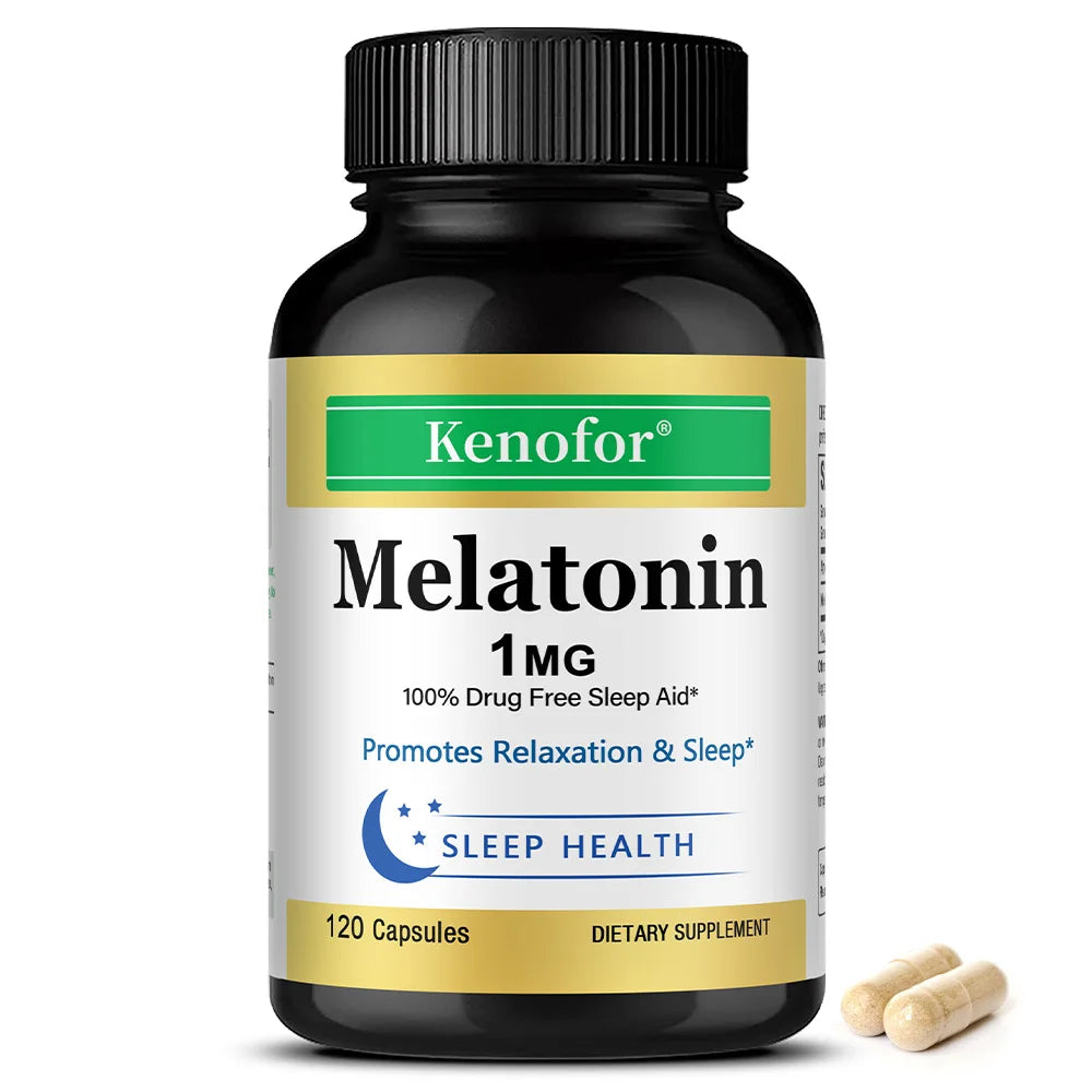 VITALXTRA Melatonin 1mg Capsules – Natural Sleep Support 120ct Melatonin Supplement Qst 120 count-1 bottle