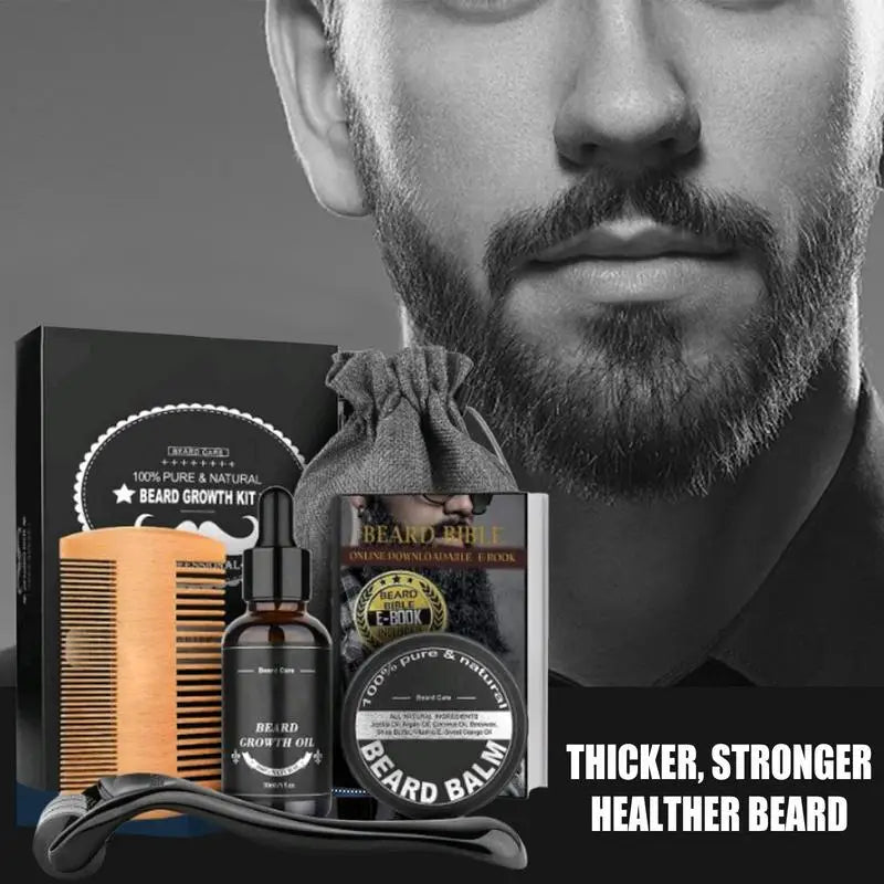 Men's Beard Growth Essential Oil Kit – Nourish & Enhance Beard Care Kit Qme