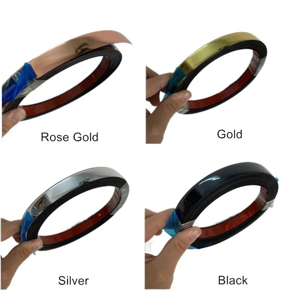 5M Gold PVC Self-Adhesive Waterproof Tape – Wall & Ceiling Trim Decorative Trim Tape Qme